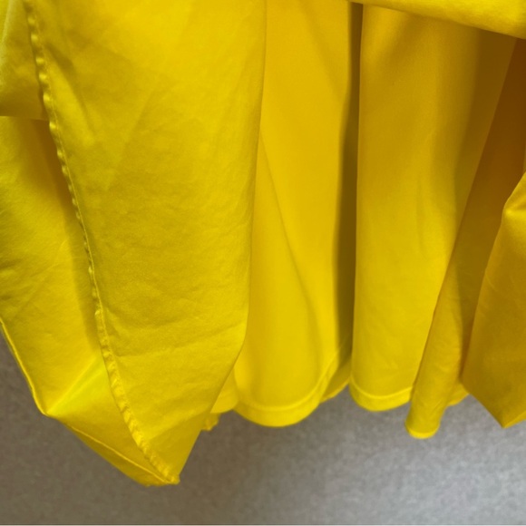 Betsey Johnson Pin Up Retro Fit n Flare Cap Sleeve Surplice Yellow Dress - Picture 5 of 8